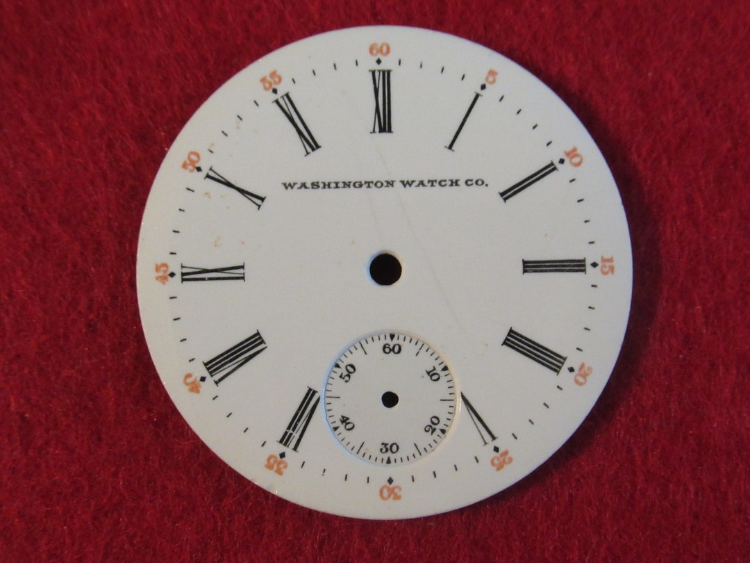 Original Pocket Watch Face Replacement Washington Watch Co 34mm Steam