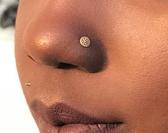 Solid Gold Nose Pin, Gold Nose Stud, Nose Screw, Nose Studs, Nose Stud 20g, Screw Nose Ring, 1mm Nose Stud, Screw Nose Stud, Small Nose Stud