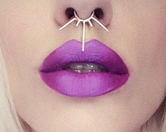 Septum ring , Septum jewelry , Silver nose ring , Deathcandy , Nose hoop , Nose jewelry , Nose piercing , Spike piercing , Silver spike