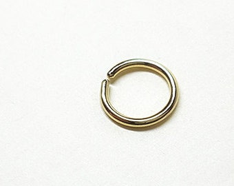 Solid Gold Nose Ring, Plain Hoop, Clear Nose Ring, 18 gauge nose ring, 20g nose ring, nose ring gold, nose hoop 20g, gold hoop nose ring