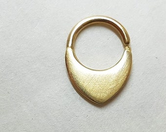 Solid Septum Gold | Triangle Septum Ring | Gold Septum Jewelry | Nose Jewelry Gold | Septum Gold Piercing | Nose Ring Gold | Tragus Earring,