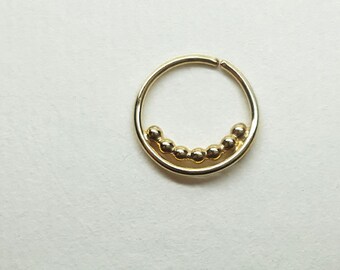 Solid Gold Nose Ring, Gold Nose Ring Hoop, Nose Ring Gold, 20g Nose Ring, 18 Gauge Nose Ring, Nose Hoop 20g, Gold Hoop Nose Ring, Cute