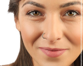 Fake Nose Ring | Fake Nose Hoop | Fake Nose Ring Hoop | Fake Nose Piercing | Fake Nose Cuff | Small Nose Ring | Silver Nose Ring