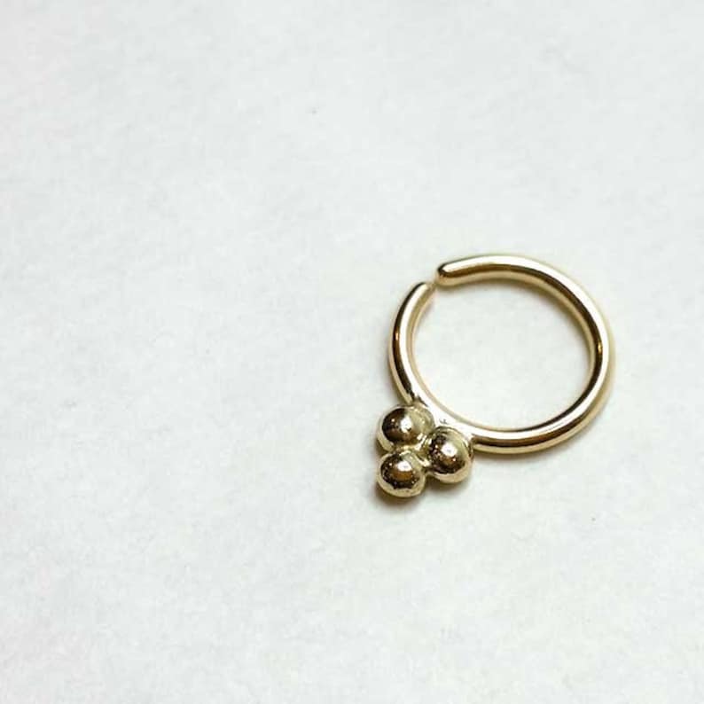 Solid Gold Septum Jewelry Gold Septum Ring 16g Gold Septum 16g Hippie Piercing Gold Septum Ring India Nose Ring Gold Septum Ring 14g