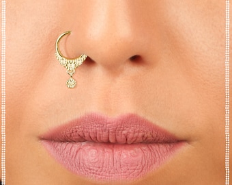 Beautiful Gold Nose Ring Piercing Nose Jewelry Solid Gold