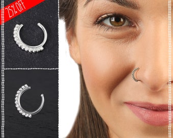 Fake Nose Hoop | Fake Nose Ring | Nose Stud | Fake Nose Ring Hoop | Fake Nose Piercing | Fake Nose Cuff | Small Nose Ring | Silver Nose Ring