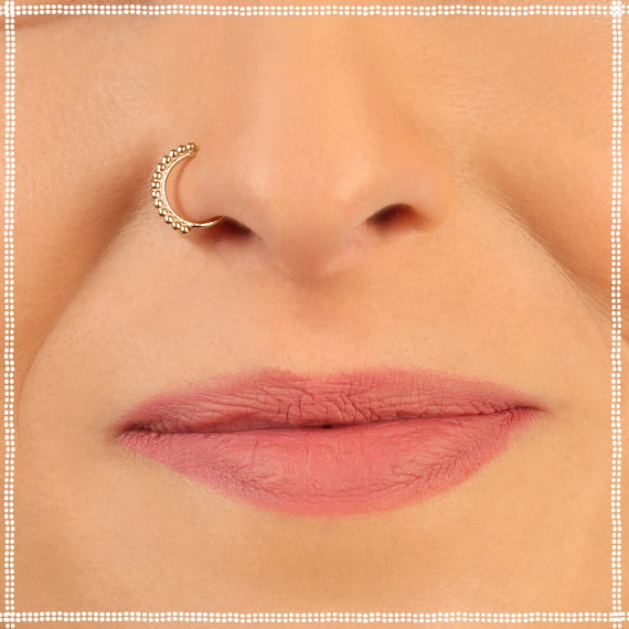 9ct Rose Gold Nose Ring | Jewellerybox.co.uk