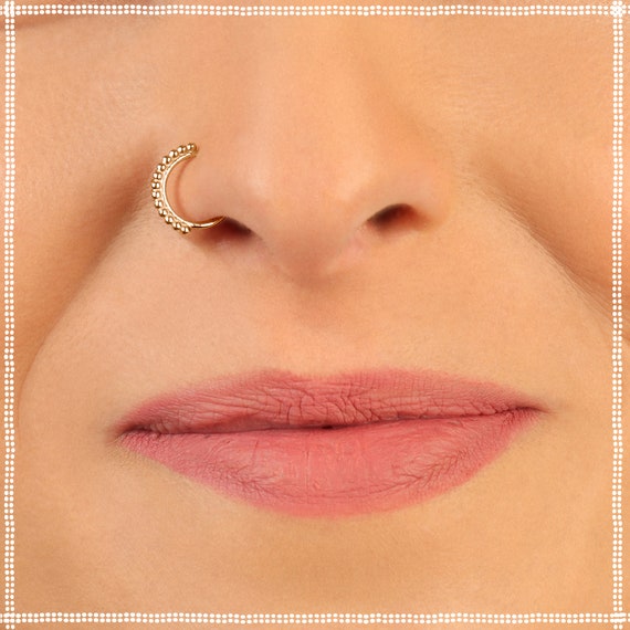 Buy Gold Nose Ring Gold Nose Hoop Indian Nose Ring Tribal Nose Ring Nose  Jewelry Nose Piercing Nostril Ring Nostril Jewelry NL3GP Online in India -  Etsy