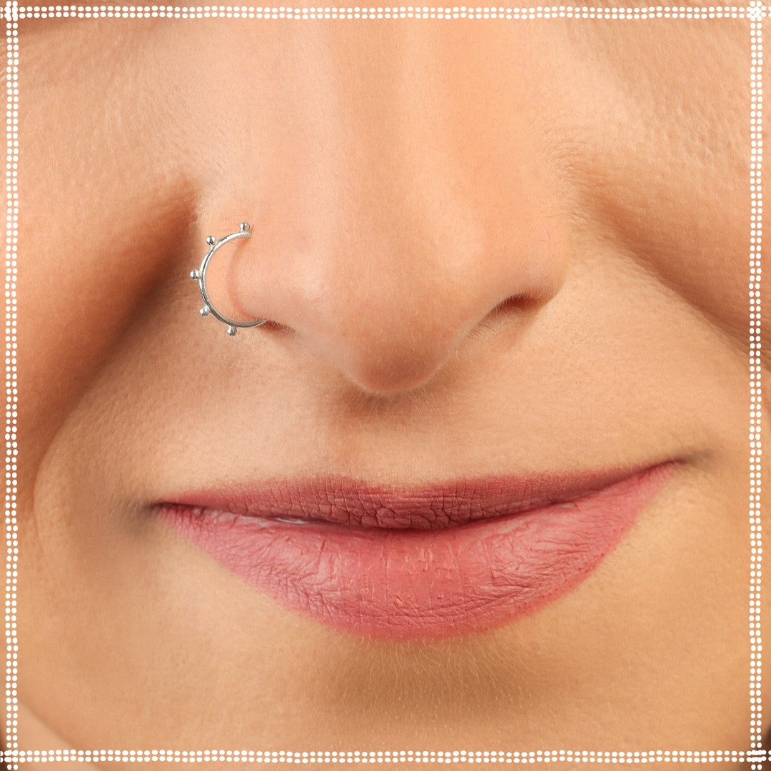 18 Gauge Nose Ring Nose Hoops Indian Nose Ring Silver Etsy