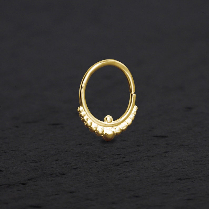 Gold Nose Hoop Solid Gold Nose Ring Rose Gold Nose Hoop Etsy