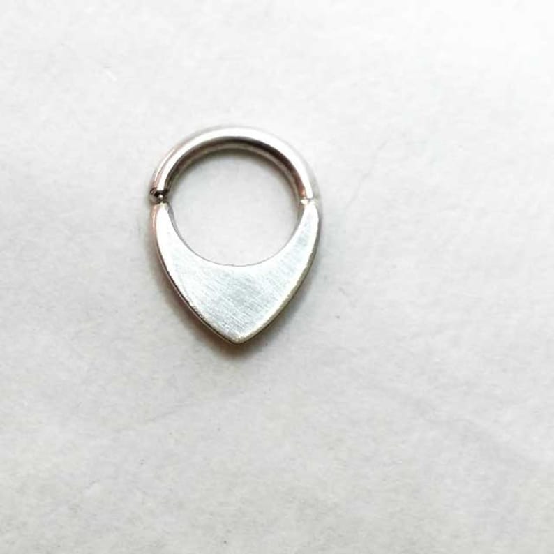 Septum jewelry. Body Piercing. Nose Jewelry. Triangle Septum Ring. Nose Piercing. Silver Septum Ring. Septum Hoop. Nose Hoop. Nose Jewelry image 2