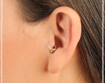 Tragus Earring | Forward Helix Earring | Tragus Jewelry | Gold Cartilage Hoop | Conch Piercing | Helix Piercing | Daith Earring | Conch