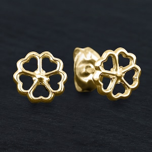 Dainty Stud Earrings Small Stud Earrings Dainty Earrings Minimalist Earrings Flower Earrings Flower Studs Gold Earrings Studs image 2