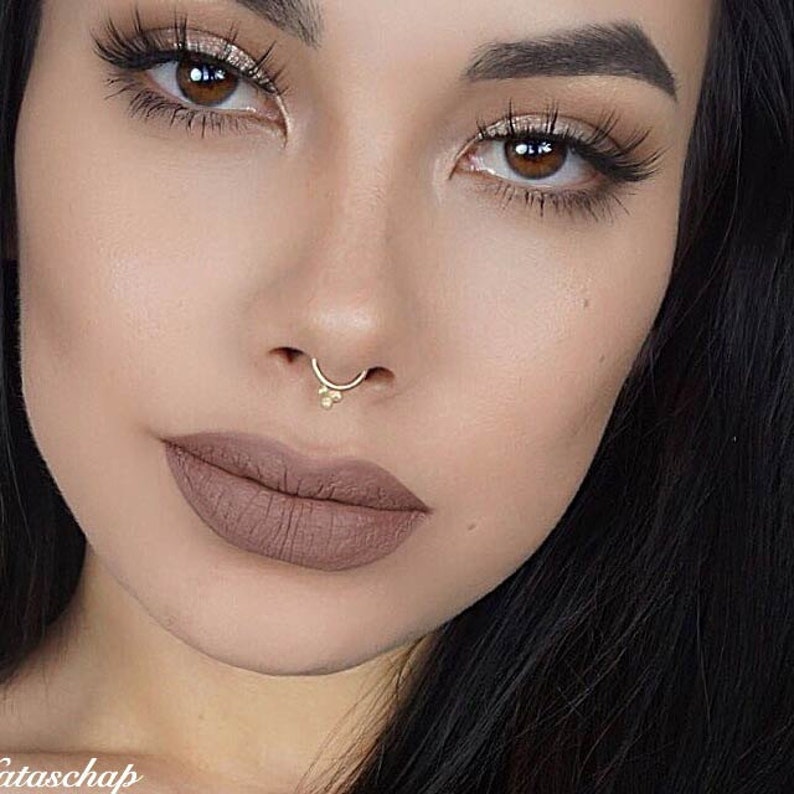 Solid Gold Septum Jewelry Gold Septum Ring 16g Gold Septum 16g Hippie Piercing Gold Septum Ring India Nose Ring Gold Septum Ring 14g