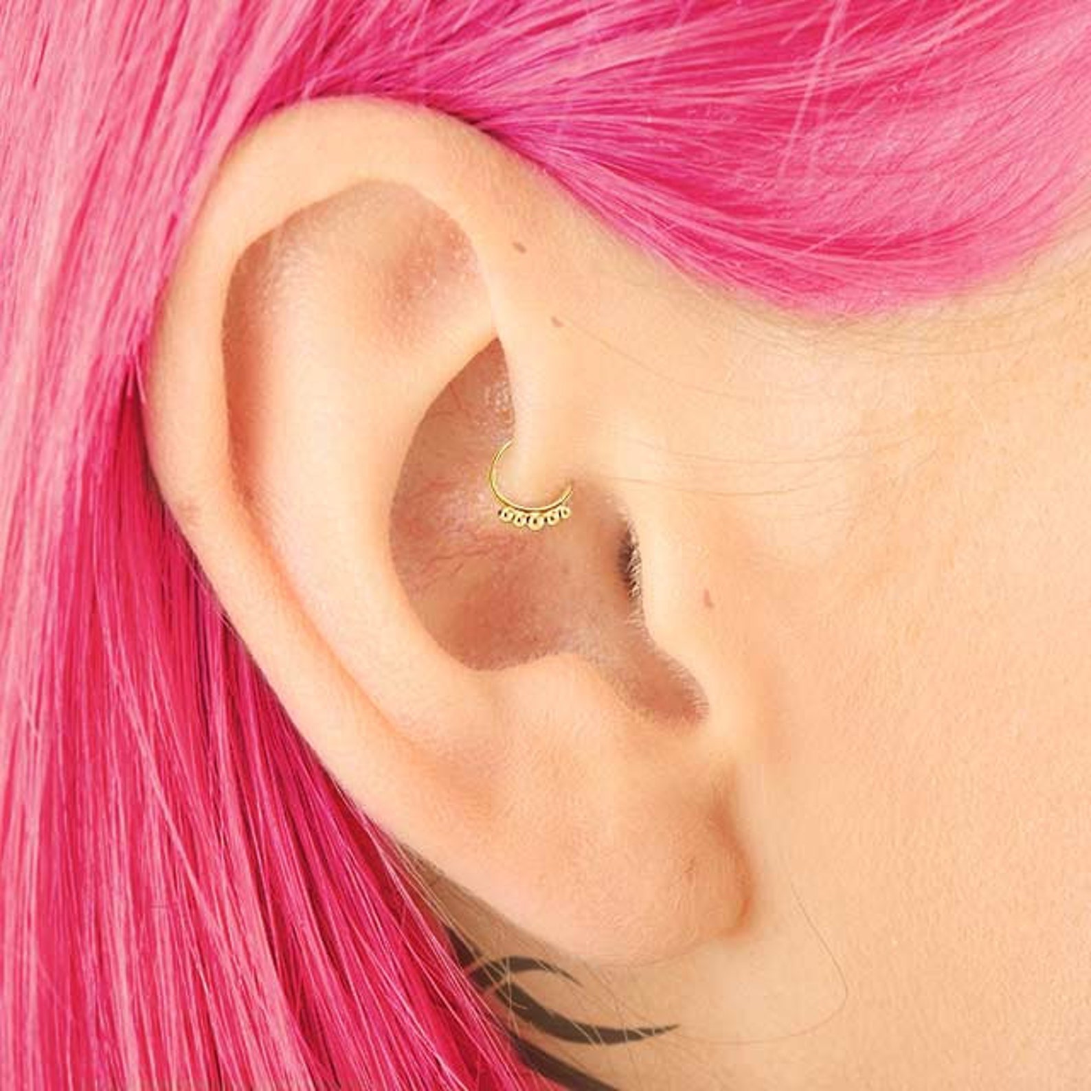 Solid 14k Gold Daith Earring 20g Daith Piercing Jewelry Etsy