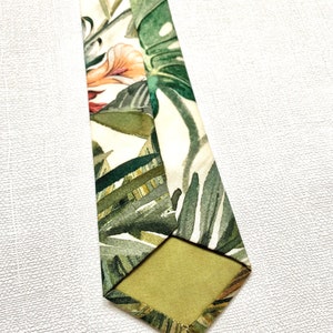 Men's Palm Leaf Green Tropical Neck Tie Available as | Etsy