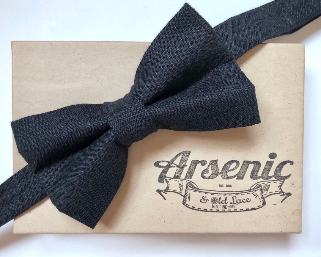 Men's Black Bow Tie Available as Traditional Selftie or Etsy