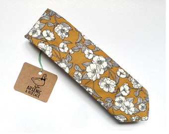 Men&#39;s Mustard Yellow, Ochre, Gold Neck Tie; Available as Skinny/Slim Tie or Standard Tie