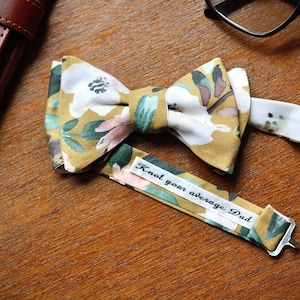 Personalised Bow Tie Christmas gift for him. Unique Dad, Husband or Boyfriend present with customisable label. Perfect letterbox gift. image 1