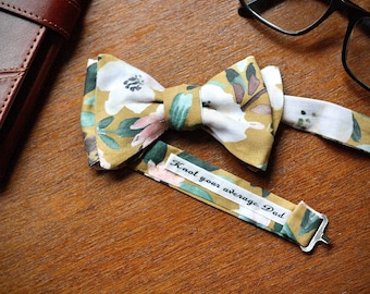 Personalised Bow Tie - Christmas gift for him. Unique Dad, Husband or Boyfriend present with customisable label. Perfect letterbox gift.