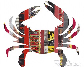 Maryland Terrapins Crab Wall Art - Maryland Basketball Fan Art 8x10