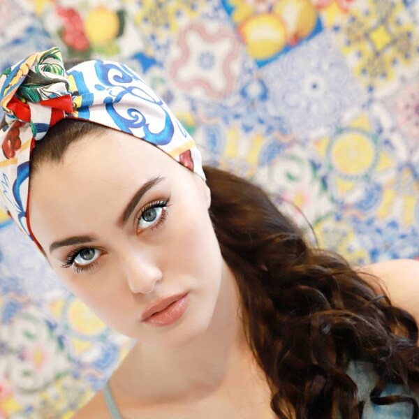 5 Fasce Capelli Floreali Chiffon - Accessorio Donna Multicolore