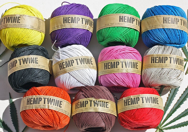 Hemp twine, 430ft 130 Metre, 1mm thick Hemp cord, 6 Strand 20LB BS, Perfect for friendship bracelets and necklaces image 1