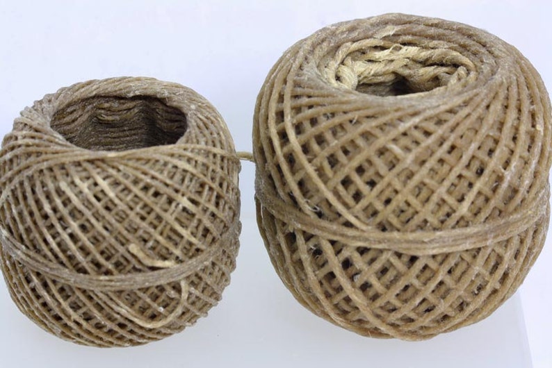 Organic Bees Waxed HEMP WICK,TWINE / Holds Flame like candle / Strong and Flexible for many craft use image 2