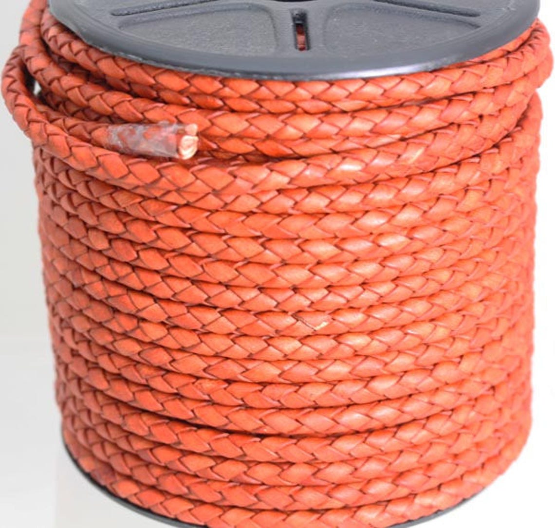 Genuine Rounded BRAIDED Leather Cord. Soft smooth and Strong. Etsy