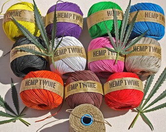 Colored Hemp Twine Cord: 1mm, 405 ft - Macrame & Kumihimo
