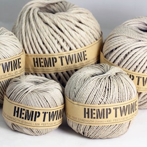 Hemp Twine -Natural hemp cord 0.5 -1mm -2 mm -3mm -4mm Natural organic