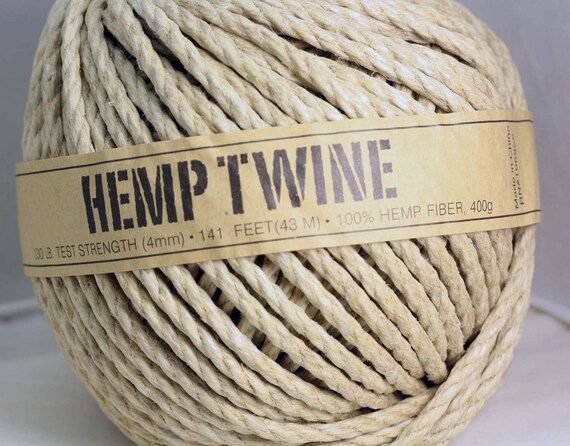 Pure 100% HEMP TWINE 2MM-3MM-4MM Natural Hemp Cord, 12 Strand Chemical Free  Bio Degradable 