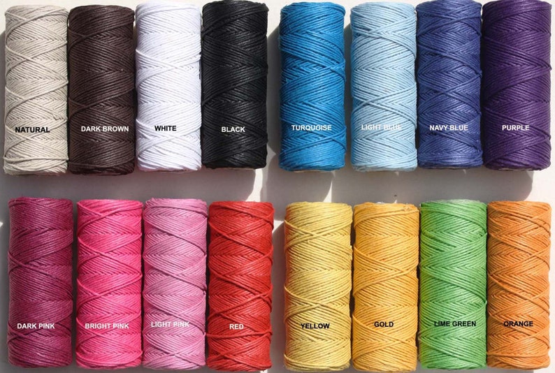 Hemp twine Lightly waxed hemp cord 60 Metre Spool x 1mm Etsy