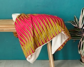 African print blanket, African print throw, Comforter, Baby blanket, Ankara blanket, African duvet, African bedding, blanket, Pink zig zag,