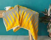 African print blanket, African print throw, Comforter, Baby blanket, Ankara blanket, African duvet, African bedding, Yellow zig zag,