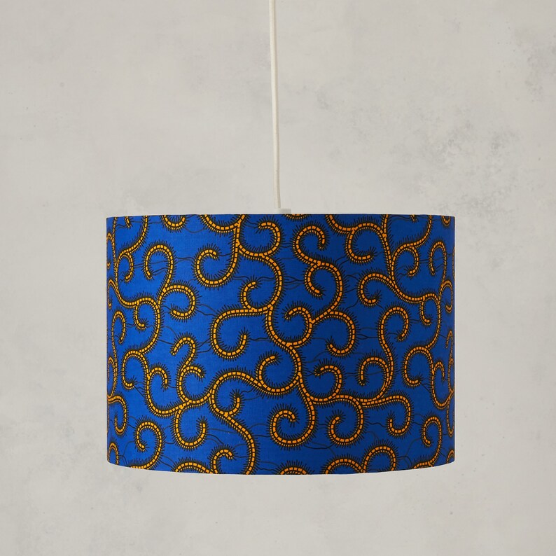 30cm drum lampshade blue geometric floor lamp shade bedside Etsy