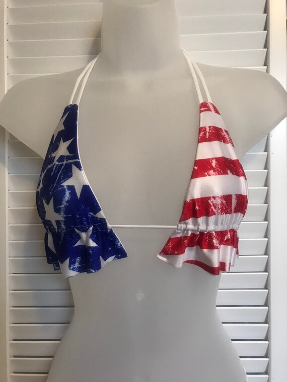 american flag swimsuit top