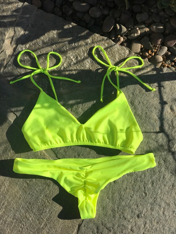 neon yellow bikini bottoms