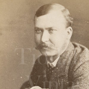 CDV Photo Victorian Young Handsome Mustached Man, Portrait ~ W S Spanton Bury St. Edmunds ~ 1870s Antique Carte de Visite Photograph