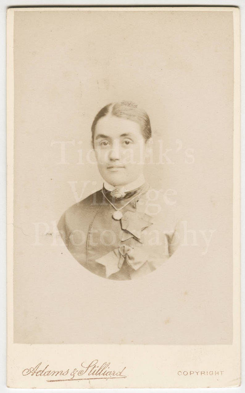 CDV Young Pretty Victorian Woman Portrait Stamped Aug 1880 Adams & Stilliard of Southampton England Antique Carte de Visite image 1