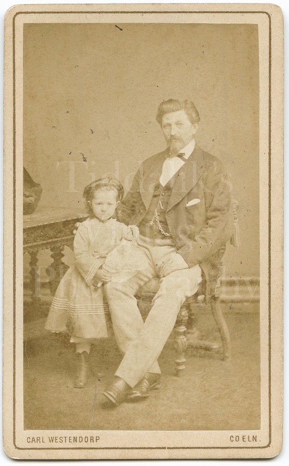 Victorian Father & Daughter Family Portrait CDV Photo | Etsy