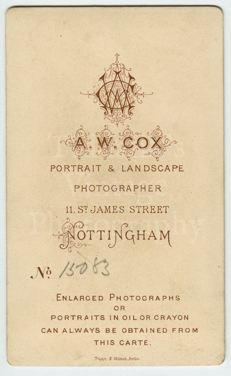 CDV Carte de Visite Photo Victorian Young Pretty Girl A W Cox of Nottingham England Hair Up Big Neck Brooch Portrait Antique Photo