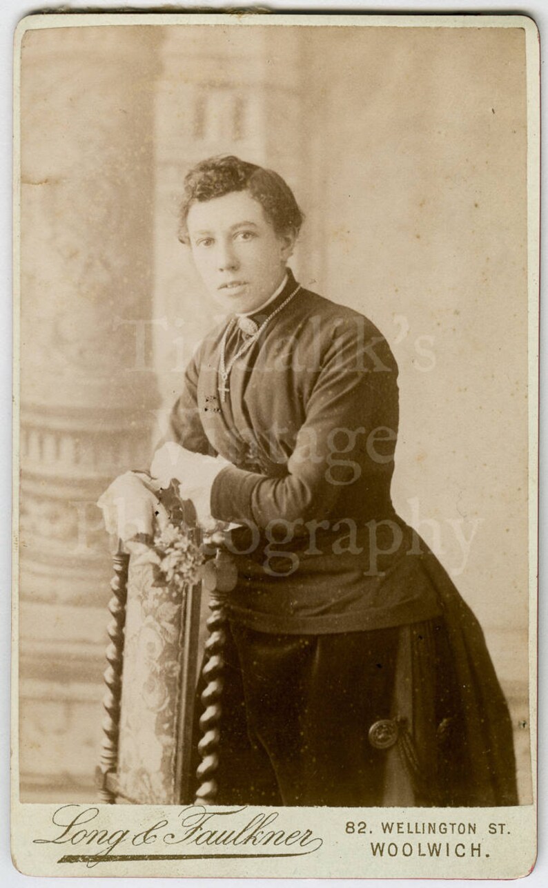 Cdv Carte De Visite Photo Victorian Young Woman Short Hair Etsy