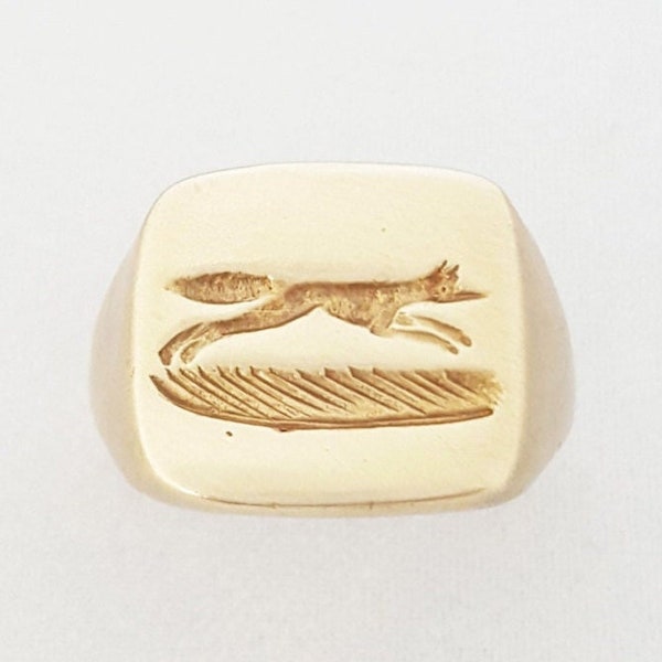 Victorian Style Fox Signet Ring