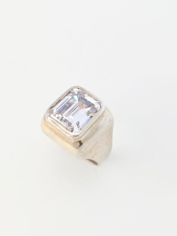 Vintage sterling silver, CZ ring Gem