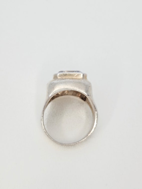 Vintage sterling silver, CZ ring Gem