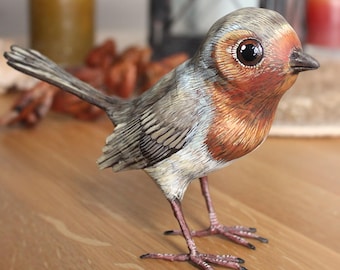 Robin, sparrow, unique piece signed KriSoft