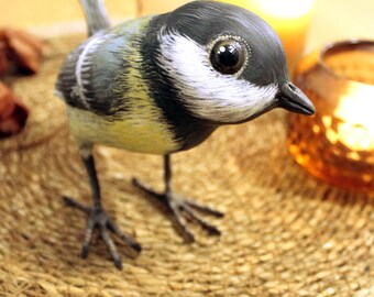 Great tit, passerine bird, unique piece signed KriSoft
