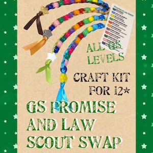 GS Promise and Law ~ Beaded Scout Troop Craft SWAPs Kit ~ Activity for 12 ~ All Levels ~ Daisy Brownie Junior Cadette Senior