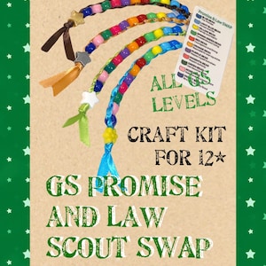 GS Scout SWAPs Kit ~ Promise and Law ~ Beaded Scout Troop Craft Activity for 12 ~ Daisy Brownie Junior All levels